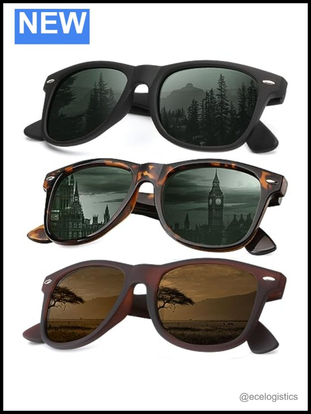 Polarized Sunglasses for Men Women Driving UV Protection 3 Pack